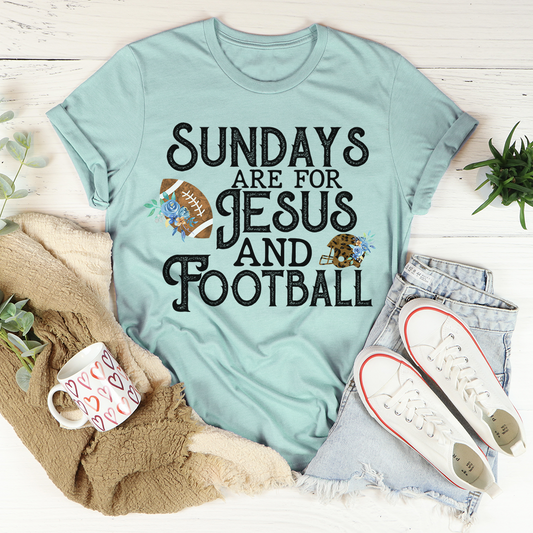 Sundays Are For Jesus And Football T-Shirt-0
