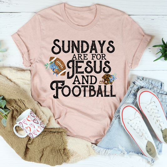 Sundays Are For Jesus And Football T-Shirt-1